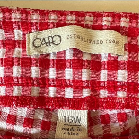 Cato gingham red/white pants size 16W - Picture 2 of 6